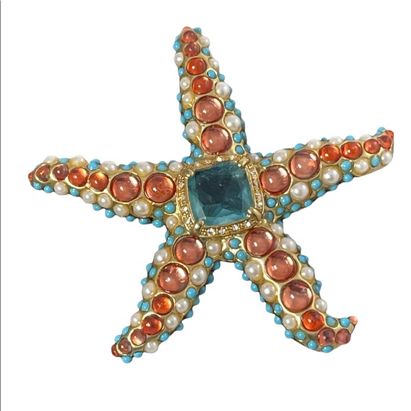 Vintage KJL Kenneth Jay Lane Starfish brooch signed RARE - Picture 3 of 8
